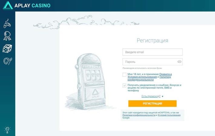 регистрация в казино аплей