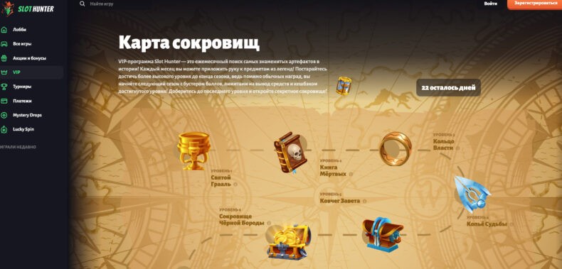 статусы слот хантер