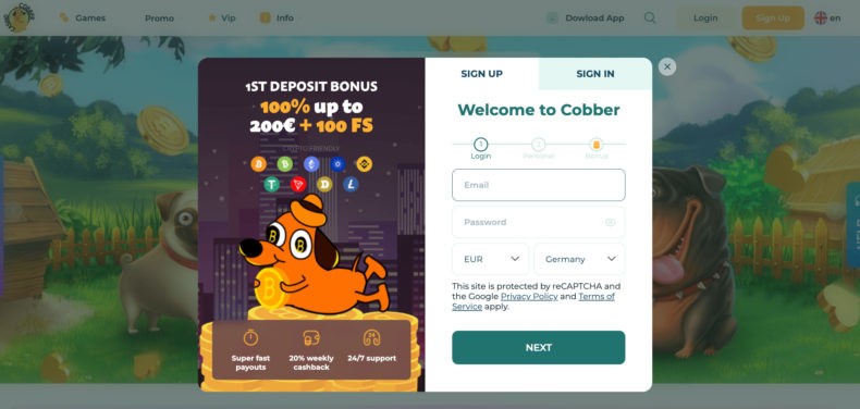 Cobber регистрация