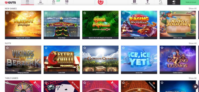 Guts casino игры