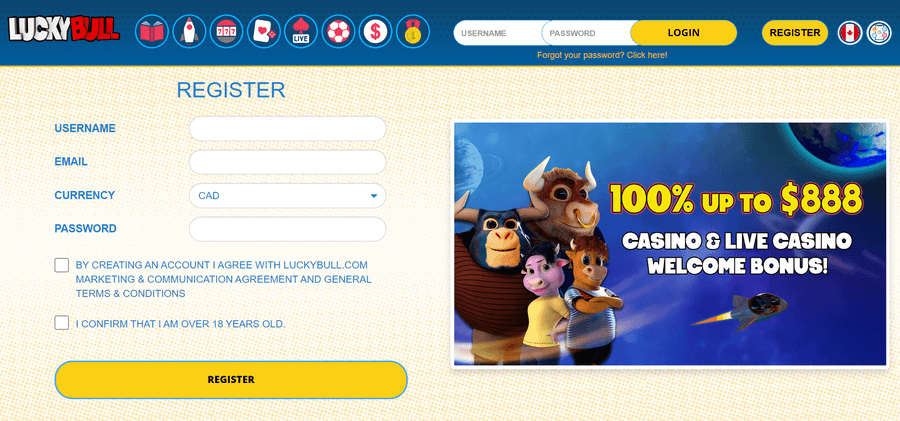 lucky bull casino регистрация