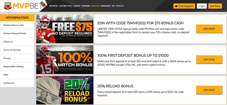 MVP Bet промо