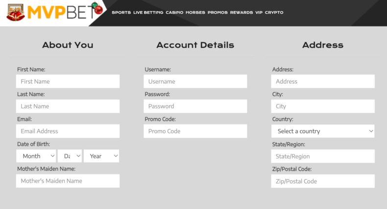 MVP Bet регистрация