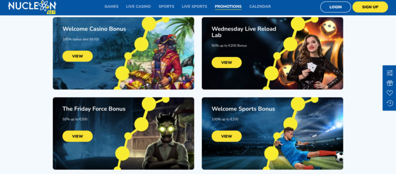 Nucleon Bet Casino бонусы