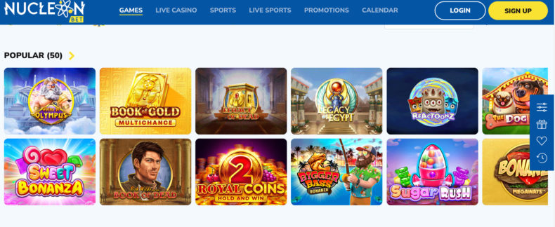 Nucleon Bet Casino игры