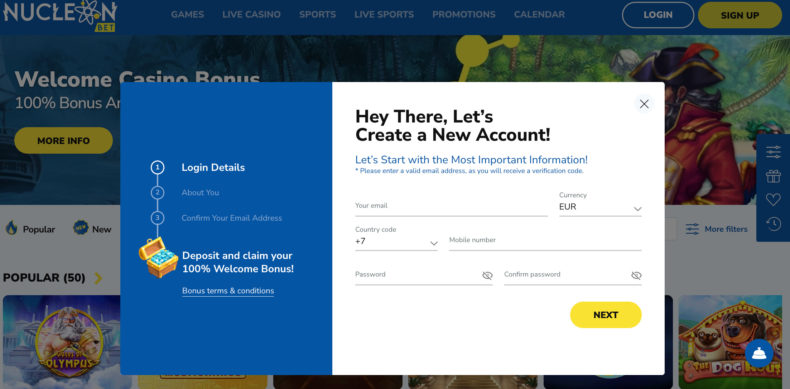 Nucleon Bet Casino регистрация