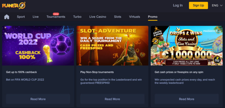 Planeta X Bet бонусы