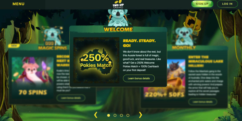Two Up Casino бонус