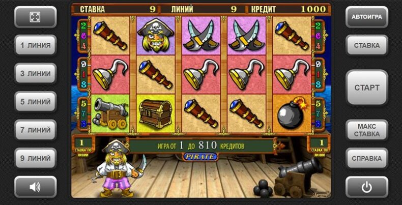 Дизайн слота Pirate