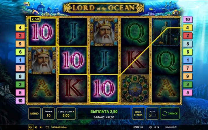 Комбо слота Lord of the Ocean