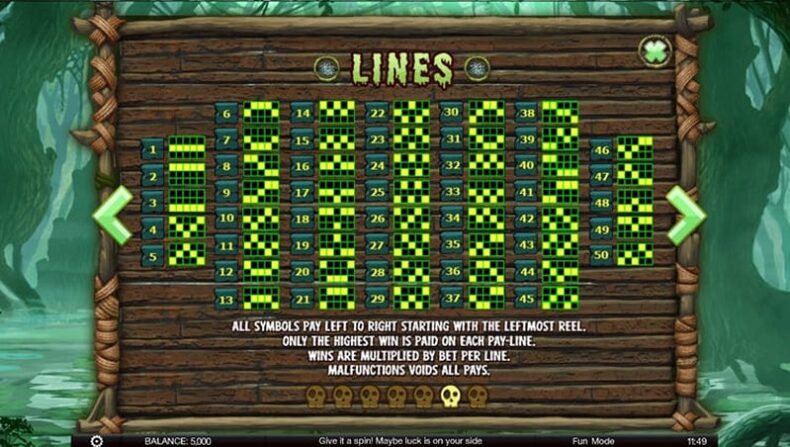 Линии слота Abundance Spell