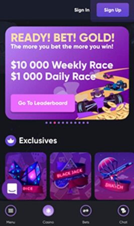 Мобверсия казино Bitdice