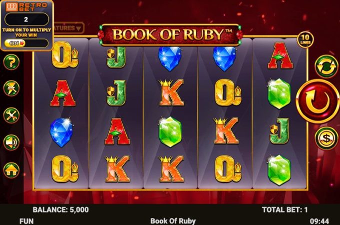 Дизайн слота Book Of Ruby