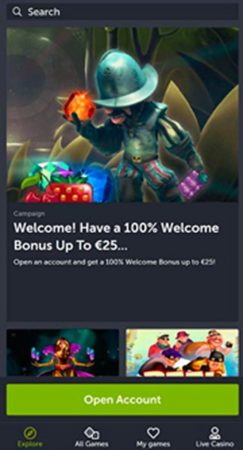 Мобверсия казино Comeon