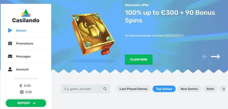 Сайт казино Casilando