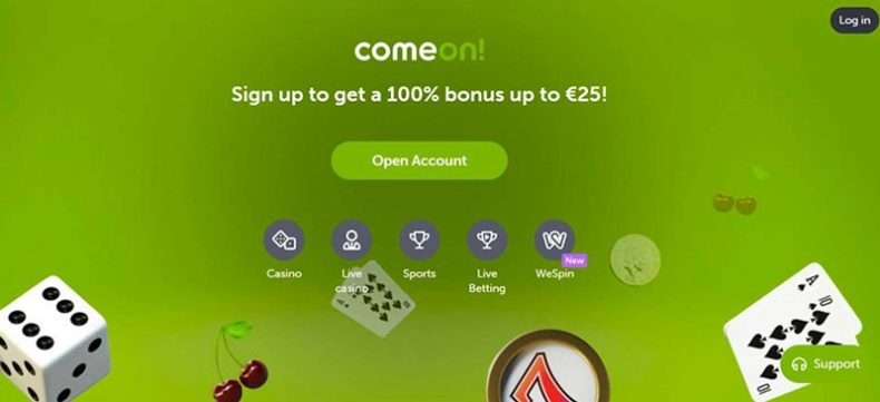 Сайт казино Comeon