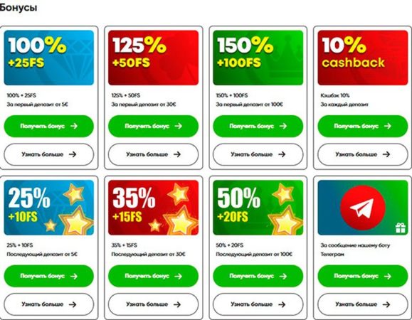 Бонусы казино Eurogame Club