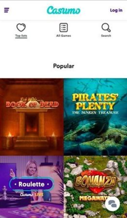Мобверсия казино Casumo