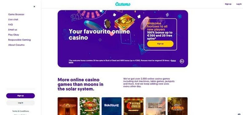 Сайт казино Casumo