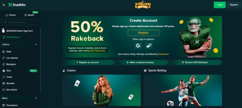 Сайт казино Duelbits
