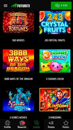 Мобверсия казино Futuriti