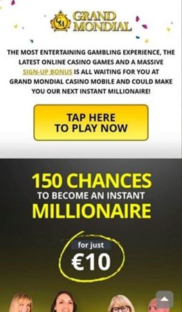 Мобверсия казино Grand Mondial