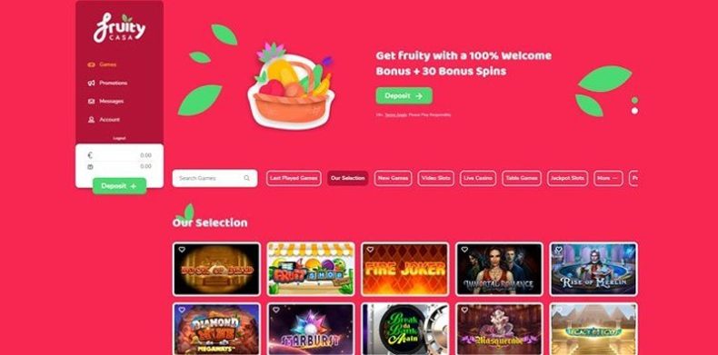 Сайт казино Fruity Casa