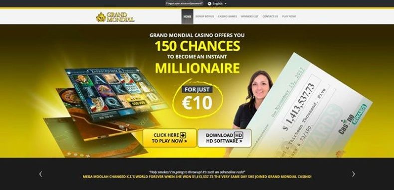 Сайт казино Grand Mondial