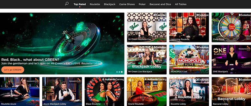 Дилеры казино Mr Green