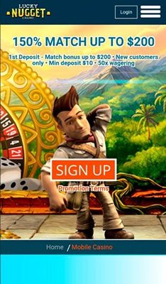 Мобверсия казино Lucky Nugget
