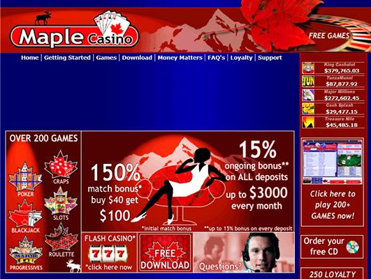 Сайт казино Maple