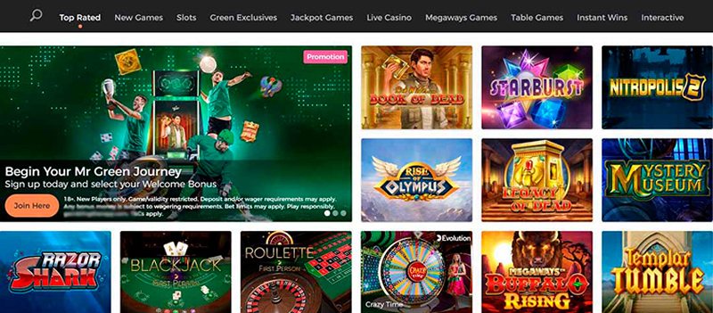 Слоты казино Mr Green