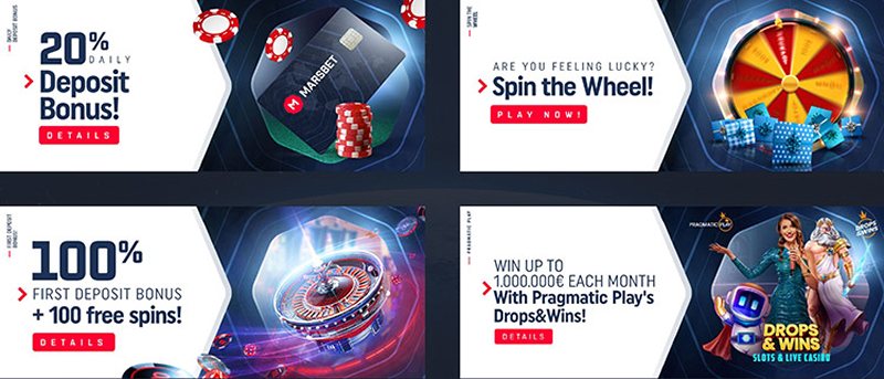 Бонусы казино Marsbet