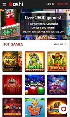 Мобверсия казино Oshi