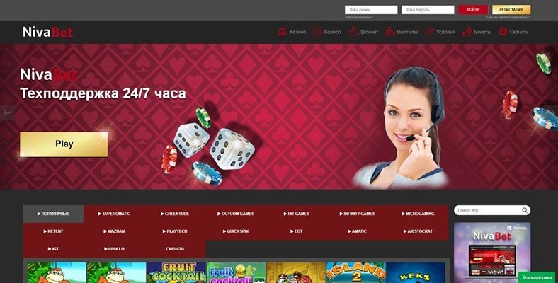 Сайт казино Nivabet