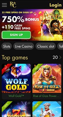 Мобверсия казино Rich