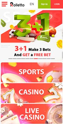 Мобверсия казино Rolletto
