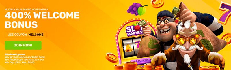 Бонусы казино Slot Madness