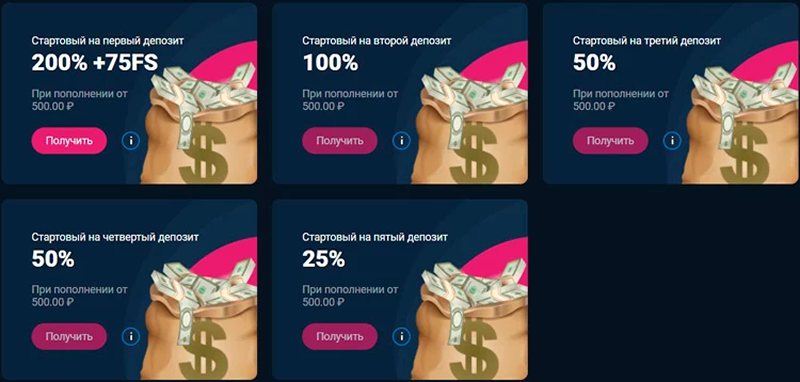 Бонусы казино Taj