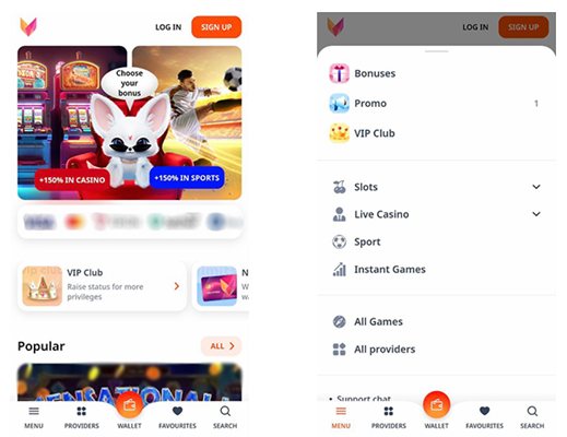 Мобверсия казино Monro